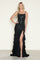 Prom Dresses Long Beaded Formal Tiered Slit Prom Dress Black