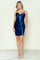Cocktail Dresses Pleated Short Homecoming Corset Fitted Cocktail Dress Navy