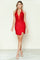 Cocktail Dresses Beaded Short Fitted Homecoming Cocktail Dress Red