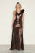 Prom Dresses Long Slit Prom Formal Metallic Dress Bronze