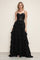 Prom Dresses Long Formal A Line Tiered Applique Prom Dress Black