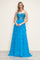 Prom Dresses Long Formal A Line Tiered Applique Prom Dress Blue