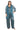 Pant Suit Three Piece Crinkle  Plus Size Pantsuit Spruce