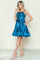 Cocktail Dresses Short A Line Metallic Cocktail Dress Peacock
