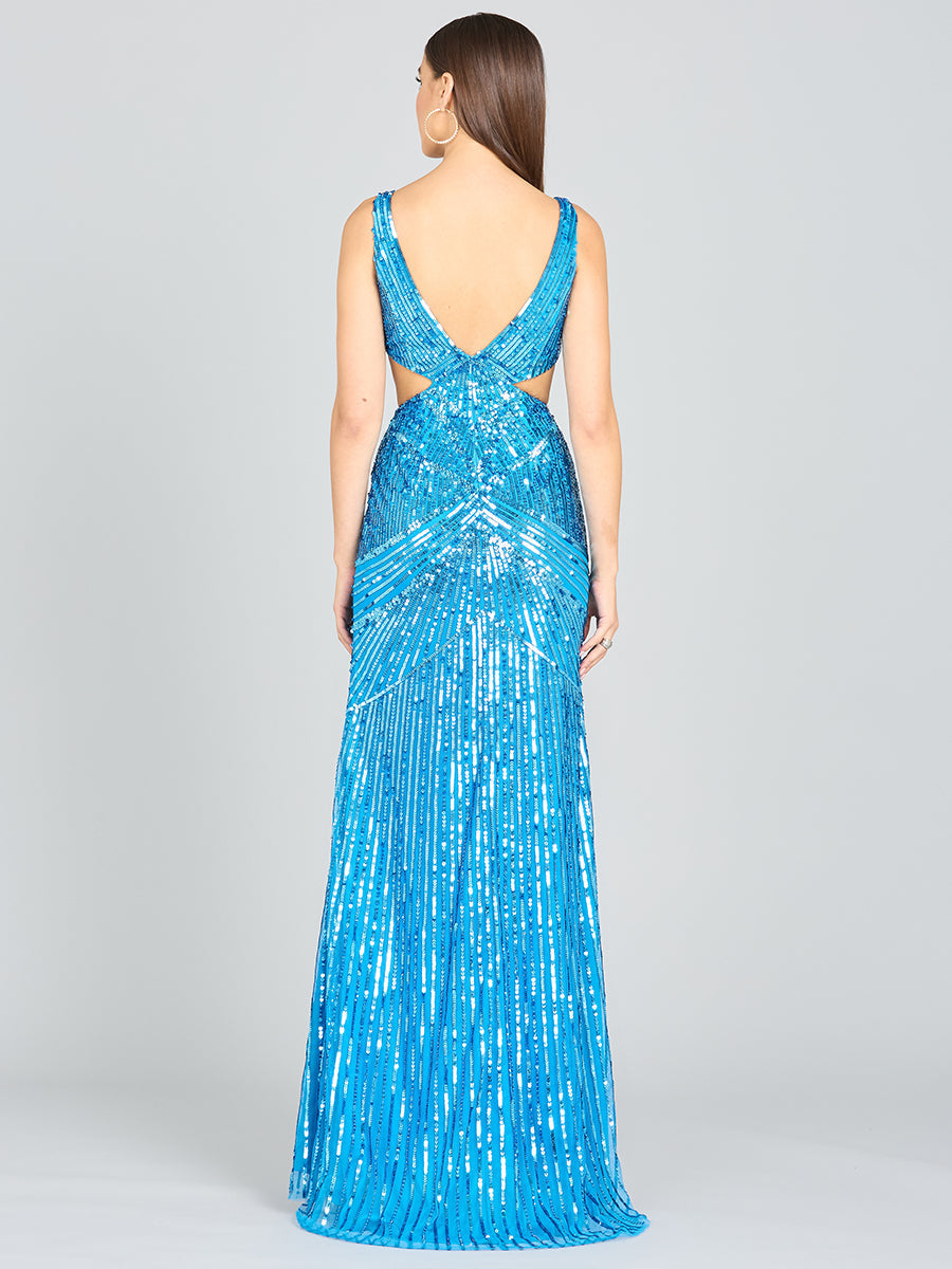 Prom Dresses Prom Long Formal Sequin Slit Dress Ocean