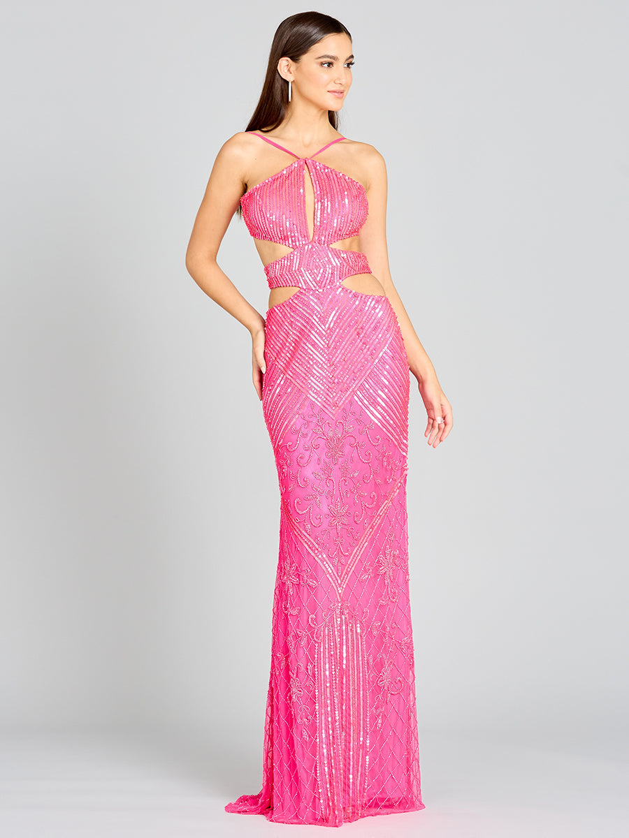Prom Dresses Long Formal Beaded Sequin Prom Dress Hot Pink
