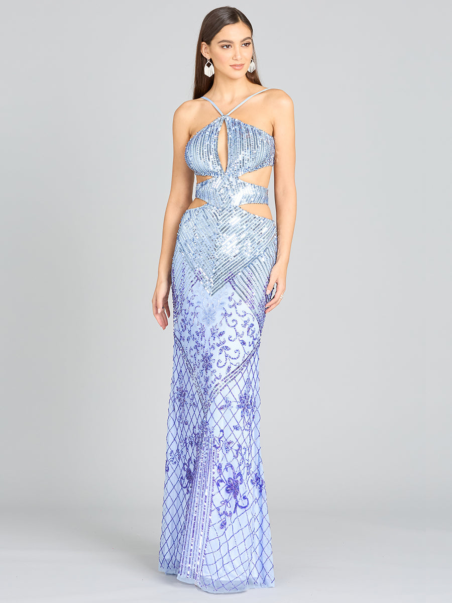 Prom Dresses Long Formal Beaded Sequin Prom Dress Periwinkle