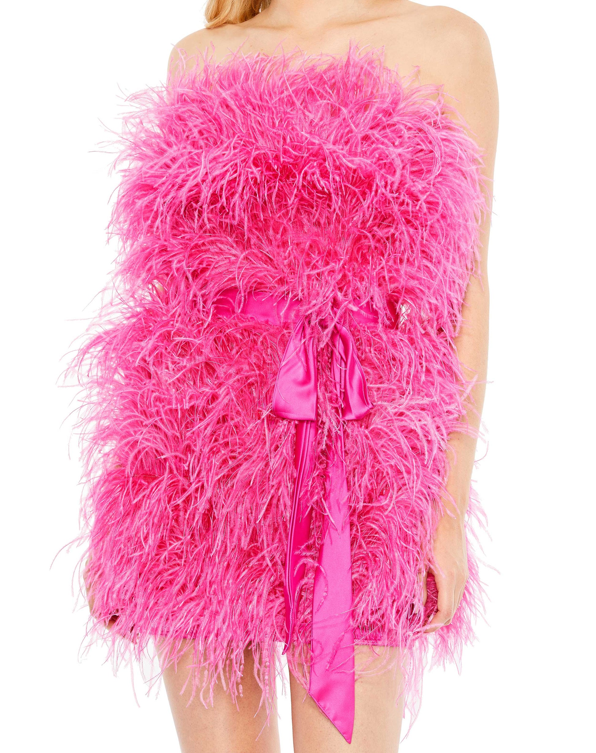 Cocktail Dresses Short Feather Cocktail Mini Dress Pink