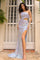 Prom Dresses Long Prom Trail Sequin Dress Light Blue