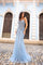 Prom Dresses Beaded Long Prom Mermaid Gown Blue