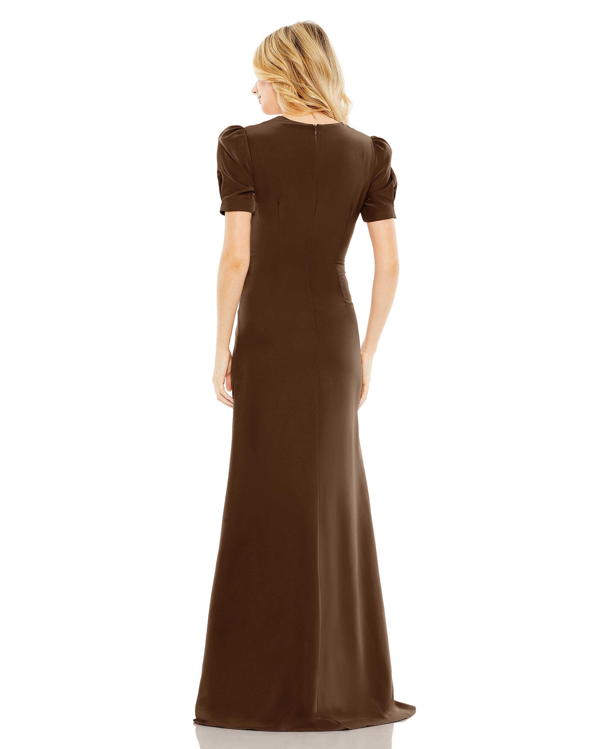 Prom Dresses Fitted Cut Out Long Formal Prom Dress Espresso