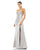 Prom Dresses Formal Wrap Long Fitted Prom Gown Platinum