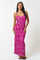 Formal Dresses Long Spaghetti Strap Floral Print Maxi Dress Magenta