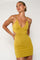 Cocktail Dresses Short Scallop Waist Cutout Mini Bodycon Dress Lime