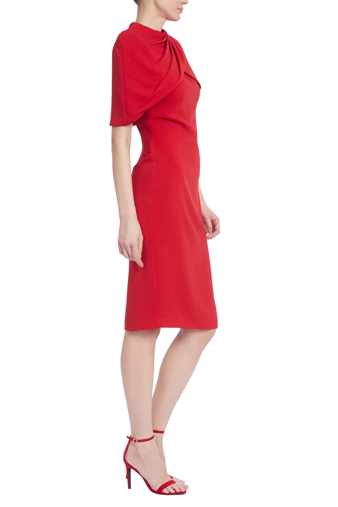 Cocktail Dresses Short Cocktail Fitted Capelet Dress Red