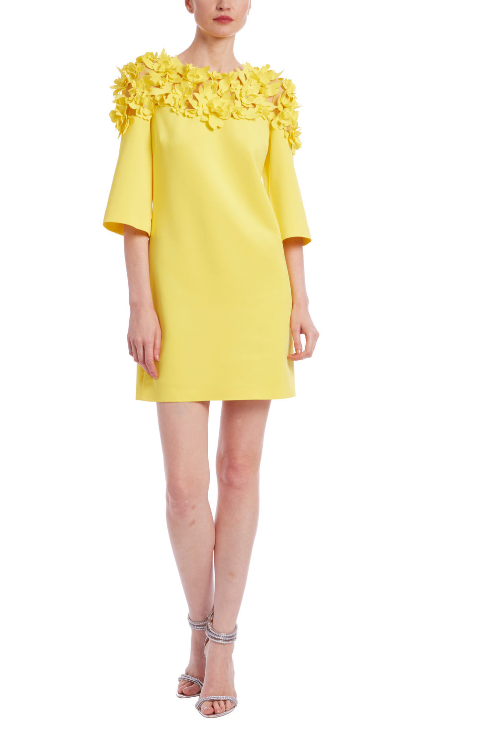 Cocktail Dresses Short Cocktail Floral Mini Dress Yellow
