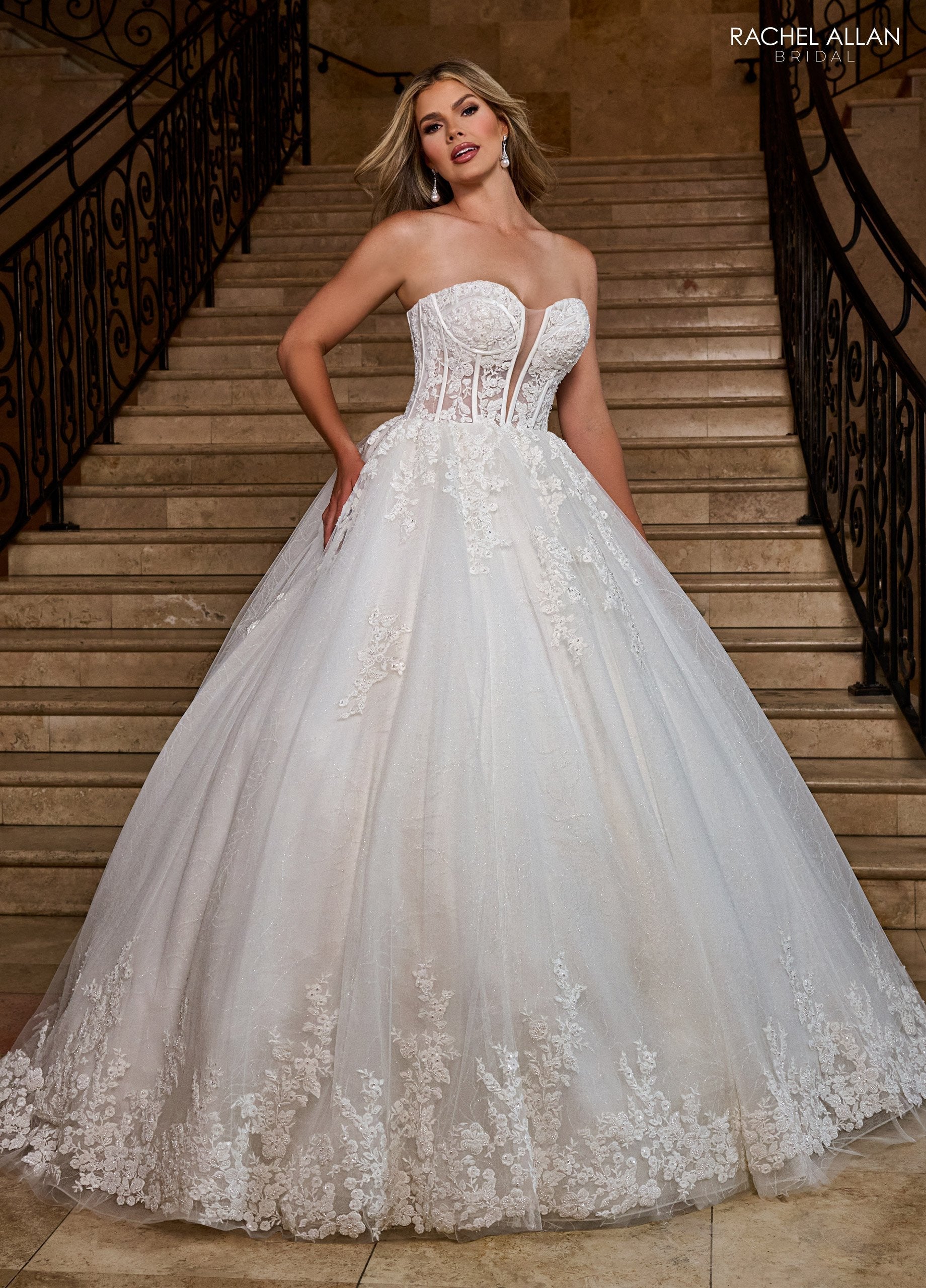 Wedding Dresses Long Bridal Glitter Ball Gown Wedding Dress Ivory