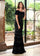 Formal Dresses Beaded Long Evening Gown Tiered Detail Formal Dress Black