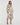Cocktail Dresses Long Sleeve Polka Dot Printed Midi Cocktail Dress Cream Black