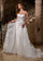 Wedding Dresses Long Glitter Detachable Train Wedding Dress Ivory