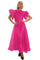 Formal Dresses Flutter Sleeve Chiffon Ribbon Long Dress Pink