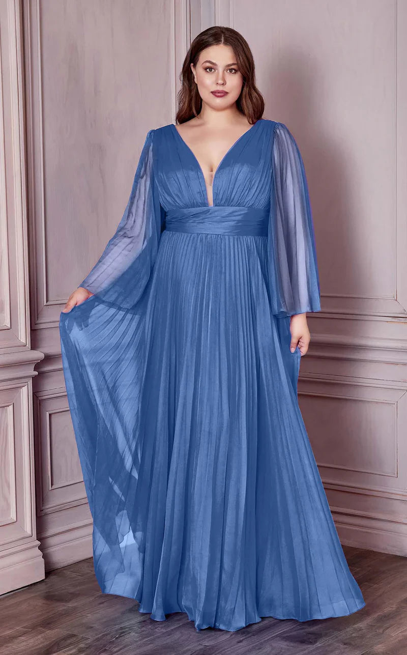 LaDivine CD242C Plus Size Long Formal A Line Dress