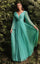 LaDivine CD242 Long Sleeve Pleated Evening Dress