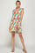 Cocktail Dresses Short Sleeveless Brushed Print Ruffled Dress Magenta/Teal/Olive