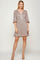 Cocktail Dresses Short 3/4 Sleeve V Neck Mini Dress Rose