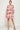 Cocktail Dresses Short 3/4 Sleeve V Neck Printed Dress Cognac