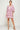 Cocktail Dresses Short 3/4 Sleeve V Neck Printed Dress Magenta