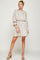Cocktail Dresses 3/4 Sleeve Printed Short Dress Ivory/Brown