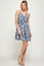 Cocktail Dresses Short Printed Spaghetti Strap Dress Turquoise/Pink