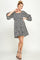 Cocktail Dresses Short 3/4 Sleeve Printed Satin Dress Black/White