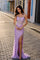 Prom Dresses Glittered Long High Slit Prom Dress Lilac