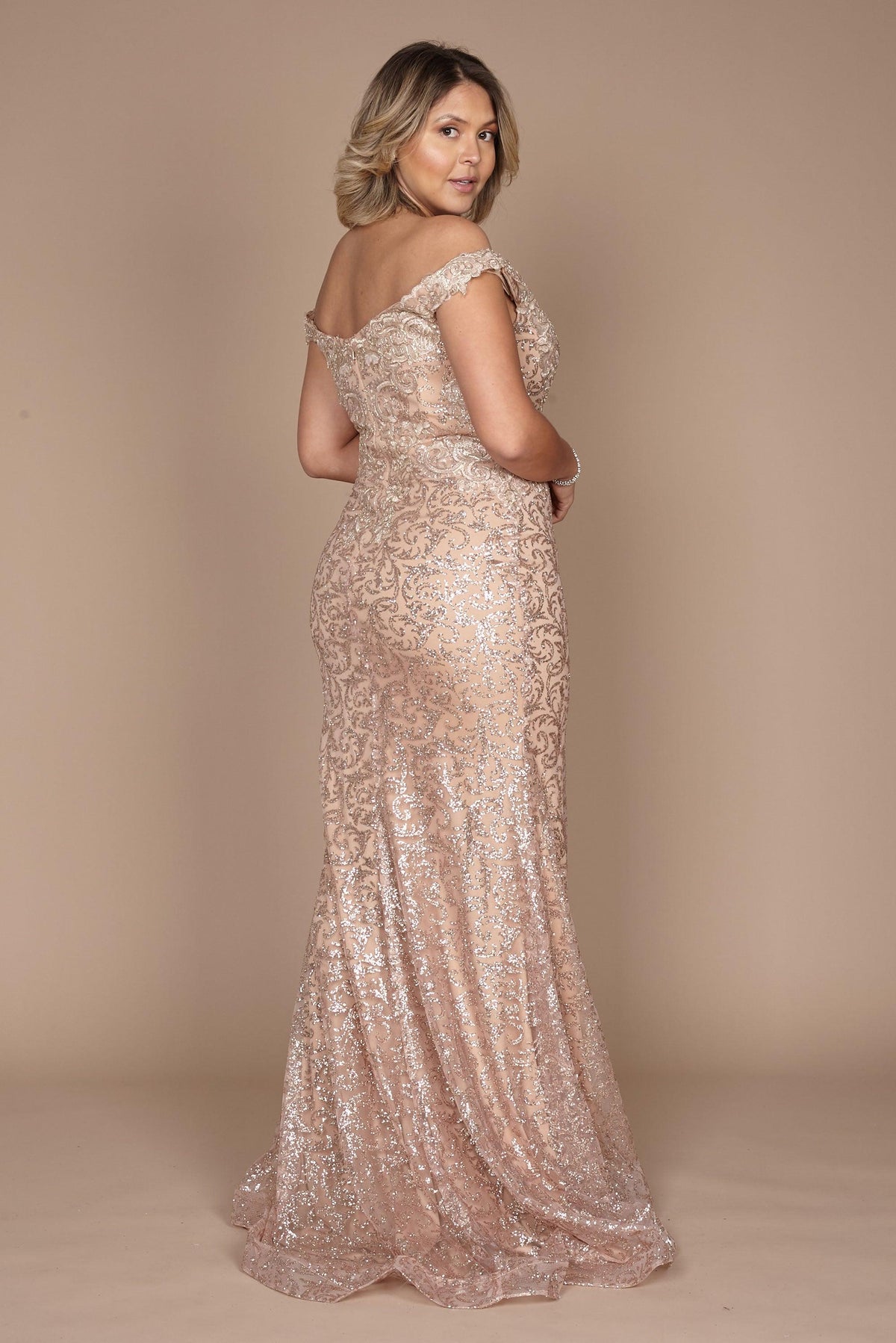 Off-the-Shoulder Formal Mermaid Fitted Evening Dress – Navy