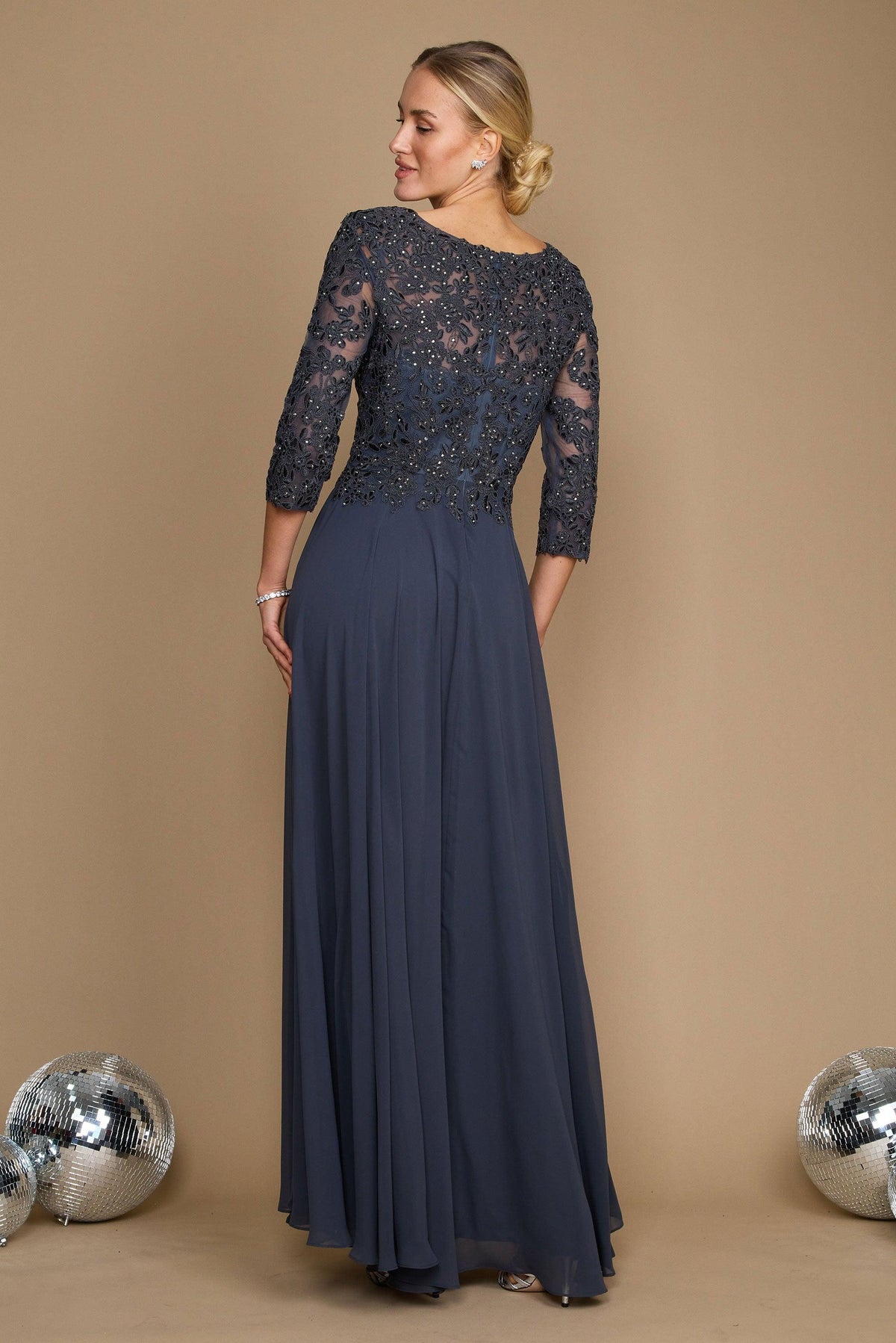 Chiffon Long Formal Mother of the Bride Dress – Black