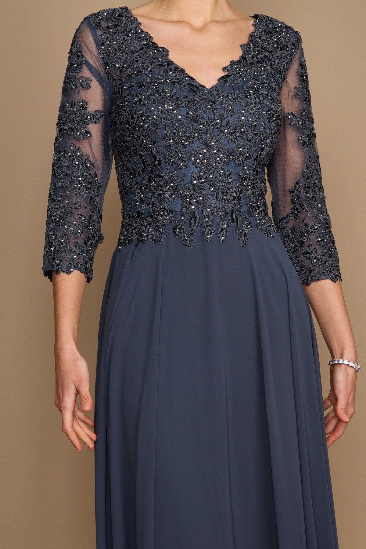 Chiffon Long Formal Mother of the Bride Dress – Black