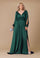 Long Open Sleeve Satin Formal Mother of the Bride Dress – Black