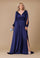 Long Open Sleeve Satin Formal Mother of the Bride Dress – Black