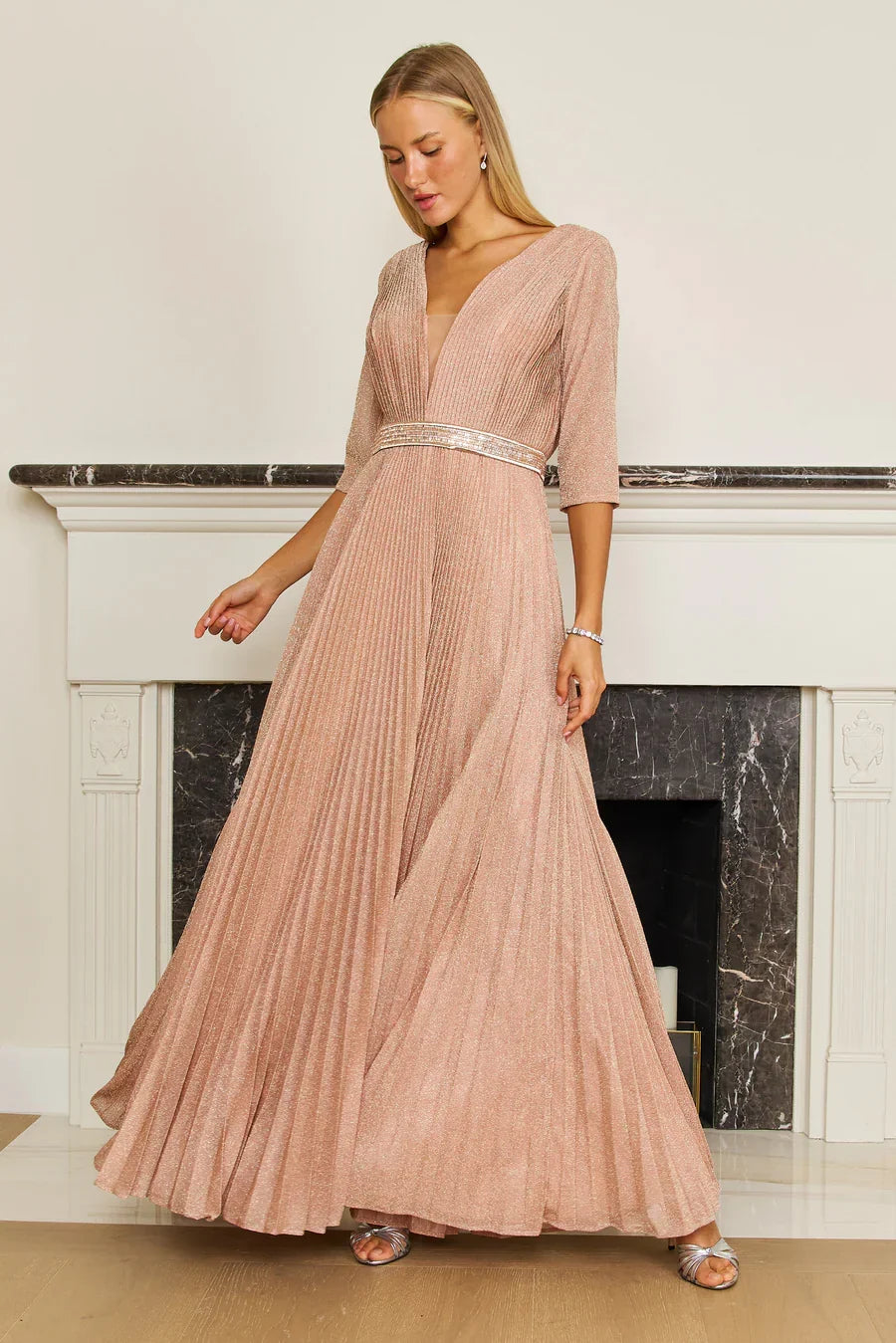 Long Sleeve Formal Evening Dress – Black