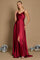 Formal Cowl Neck Spaghetti Strap Party Dress – Burgundy
