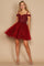Short Sparkle Off-the-Shoulder Prom Dress – Burgundy