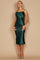 Cowl Neck Satin Midi Formal Cocktail Dress – Navy