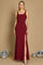 Long Formal Square Neckline Evening Dress – Burgundy