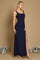Long Formal Square Neckline Evening Dress – Burgundy
