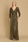 Long Sleeve Sequin Formal Hand Beaded Prom Dress – Navy
