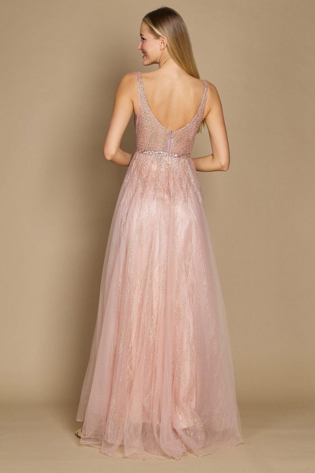 Long Formal Prom Rose Gold Dress – Rose Gold