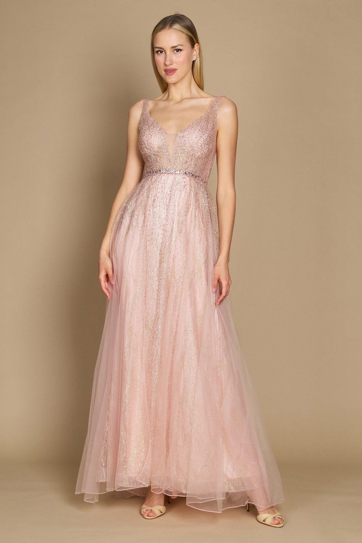 Long Formal Prom Rose Gold Dress – Rose Gold