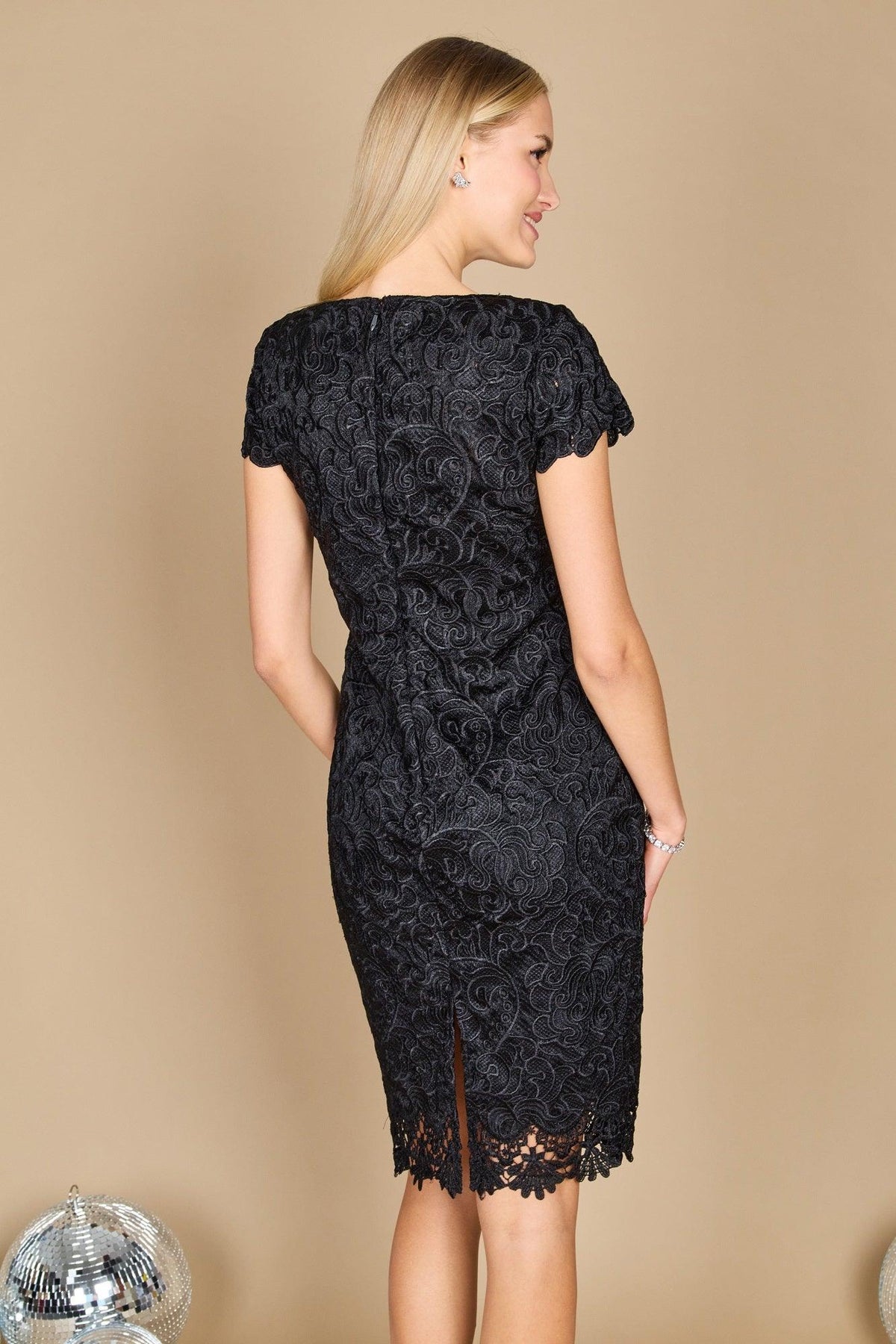 Short Lace Formal Evening Cocktail Dress – Black